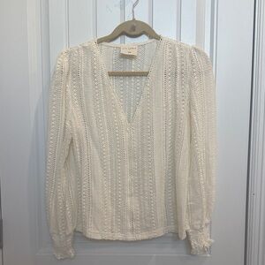 Easy clothes Ecru Crochet Arlyne Blouse